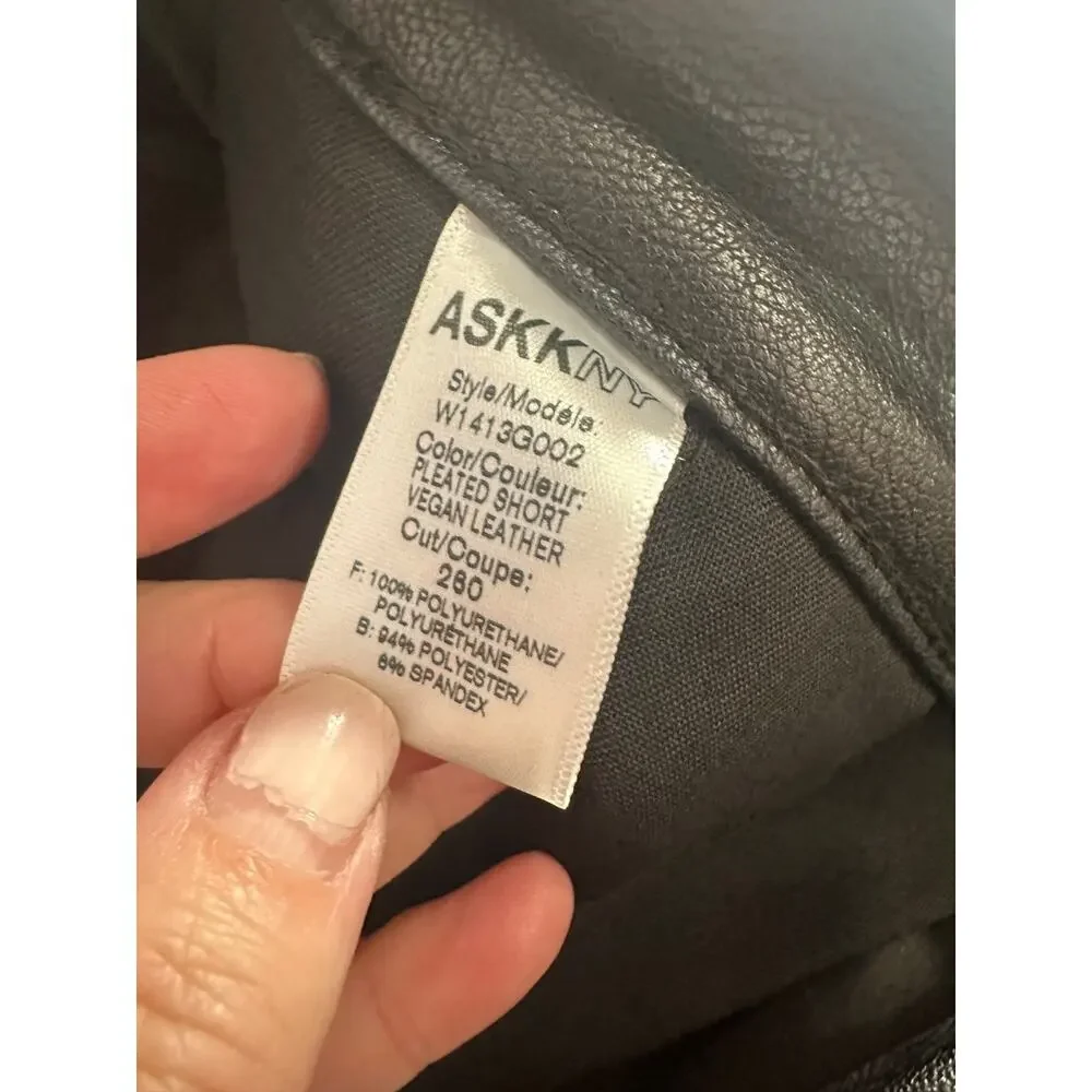 NEW ASKK NY Anthropologie Faux Leather Black Shorts 31 RARE HTF RETAIL $275 A50 - Picture 6 of 8